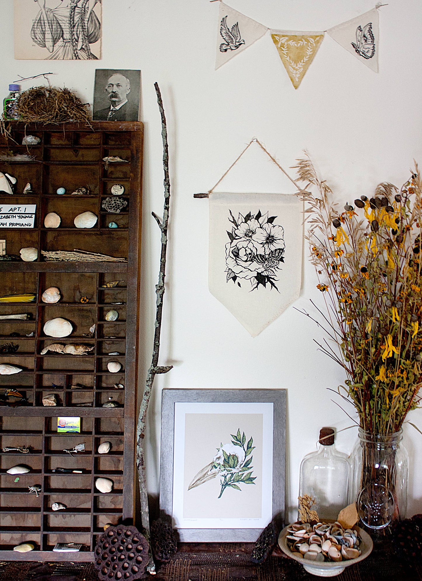 Bird Skull/Crow Skull Illustration 8x10" Giclee Print